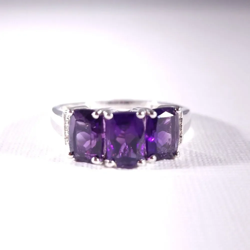 Purple Lusaka Amethyst Ring Size 8